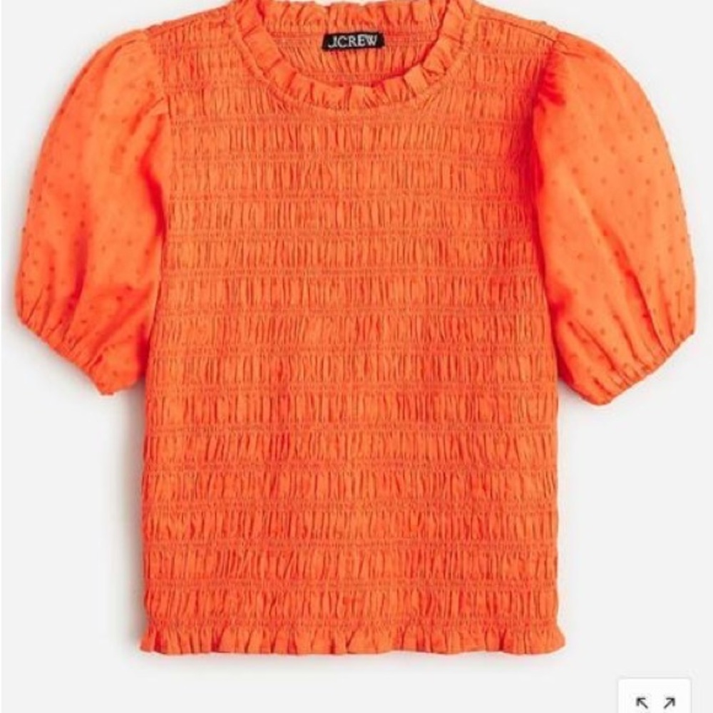 J. Crew NWT Vibrant Orange Textured Blouse